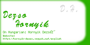 dezso hornyik business card